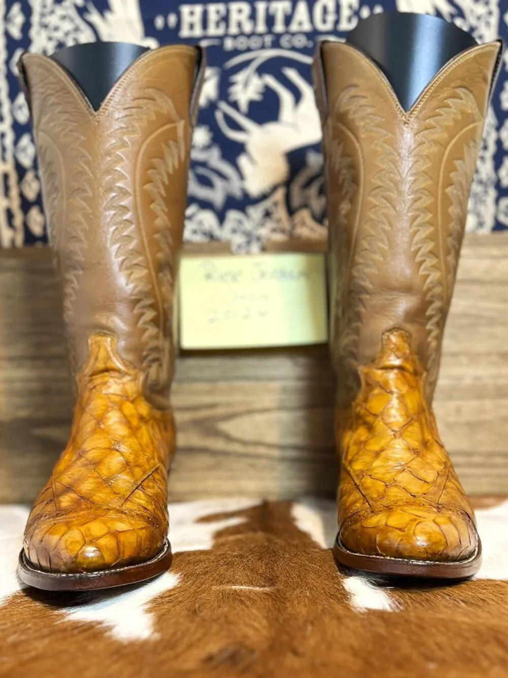 Justin's Genuine Exotic Leather Cowboy Boots in Men's Size 8.5D